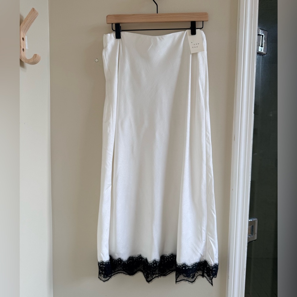 a new day White Maxi Skirt with Black Lace
